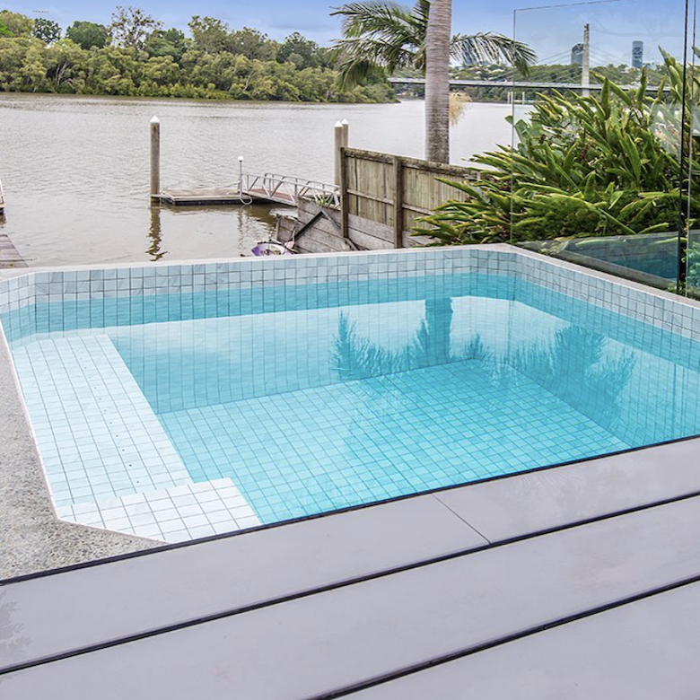 Square Plunge Pool with Water Views